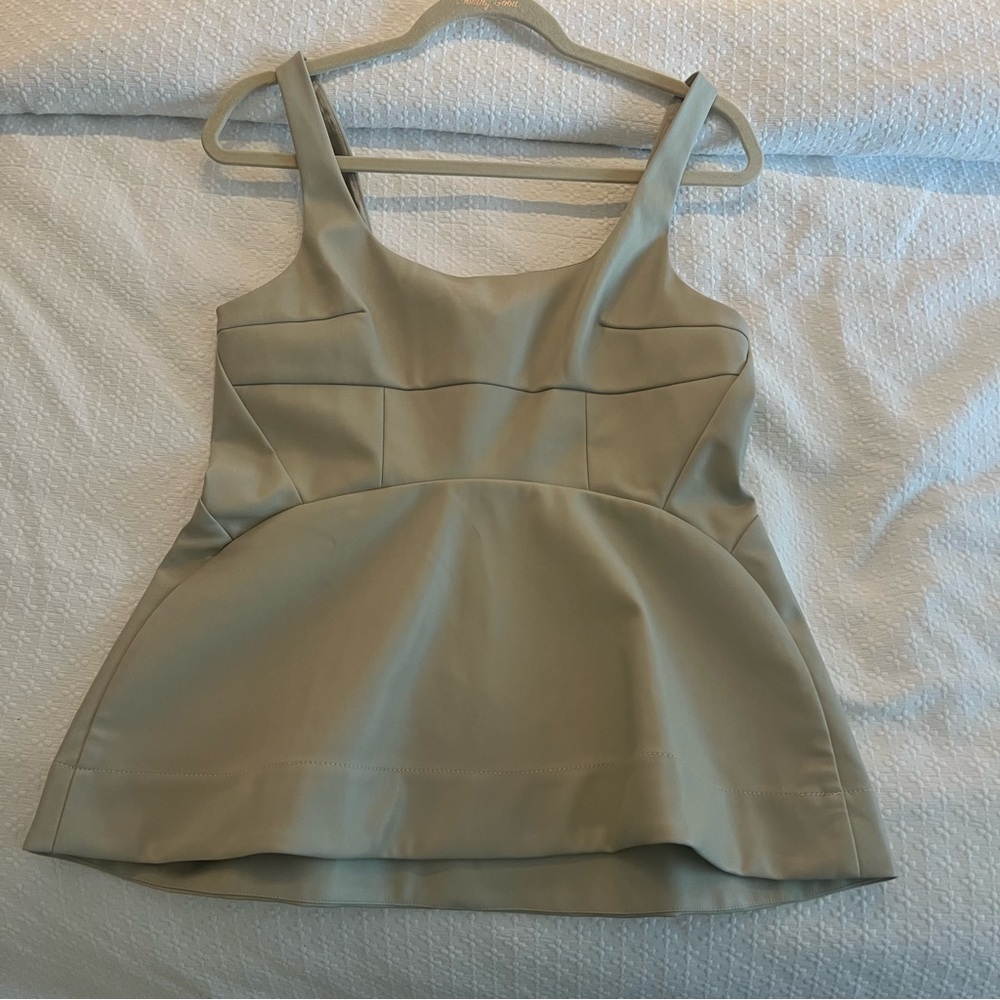 Proenza Schouler White Label Faux Leather Fitted Top - Size 2; Like New